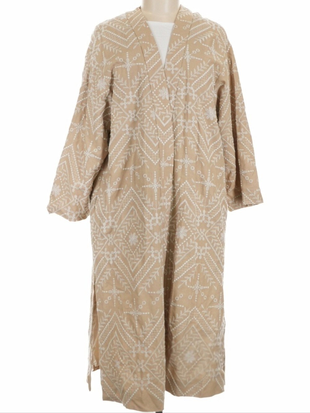 Zara Embroidered Kimono Beige Blazer NWT Size M/L - Picture 10 of 13